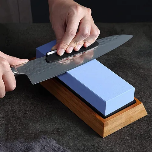 Miniatura 3 de Piedra japonesa para afilar cuchillos con alfombrilla de goma antideslizante para afilar cuchillos de cocina, piedra de afilar fina pulido espejo