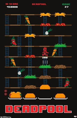 Miniatura 12 de Trends International Marvel Comics-Deadpool-Game Wall, 22.375 x 34 pulgadas, paquete de póster y clip