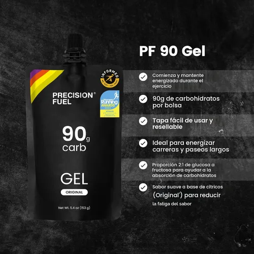 Miniatura 2 de Geles de Energía Precision Fuel PF90 - Geles de Sabor Suave para Corredores de Resistencia, 90g de Carbohidratos, Fáciles de Digerir, Perfectos