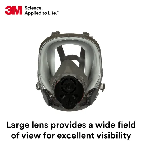 Miniatura 8 de 3M Respirador reutilizable de pieza completa 6800DIN, NIOSH, protección respiratoria, lente grande, ANSI, ligero, facial de silicona, válvula