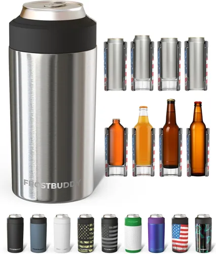 Miniatura 23 de Frost Buddy Universal Can Cooler - Fits all - Stainless Steel Can Cooler for 12 oz & 16 oz Regular or Slim Cans & Bottles - Stainless Steel