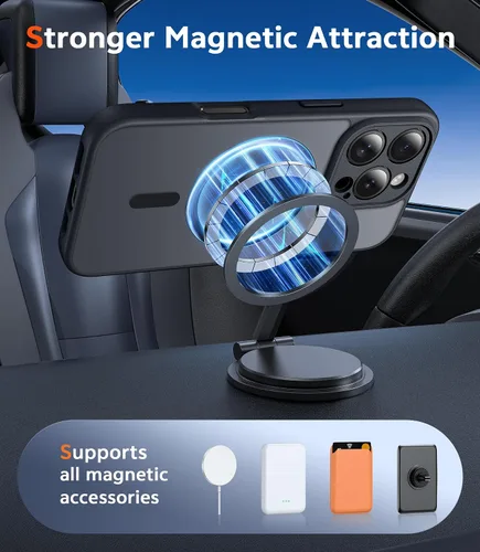 Miniatura 1013 de FNTCASE Funda para iPhone 13 Pro-Max: Fundas magnéticas transparentes compatibles con Magsafe Slim anti amarillamiento protección contra caídas