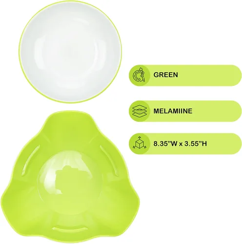 Miniatura 3 de Southern Homewares Tazón doble de pedestal para pistachos con almacenamiento de cáscaras – Interior verde, ideal para maníes, pistachos, frutas