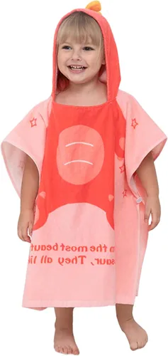 TONWHAR Toalla de playa con capucha para niños, para baño, piscina/playa, toalla de playa de algodón con patrón de animales de dibujos animados para