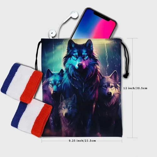 Miniatura 202 de Bolsa de agarre de gimnasia de piel de animal, bolsa de gimnasia con cordón ajustable, bolsa de cuerda para fauna silvestre, Mariposas Galaxy