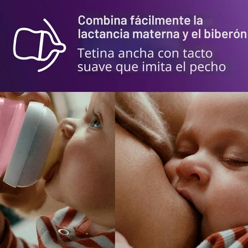 Miniatura 5 de Philips Avent - Biberón natural con boquilla de respuesta natural, rosa, 4 onzas, paquete de 4, SCY900/14