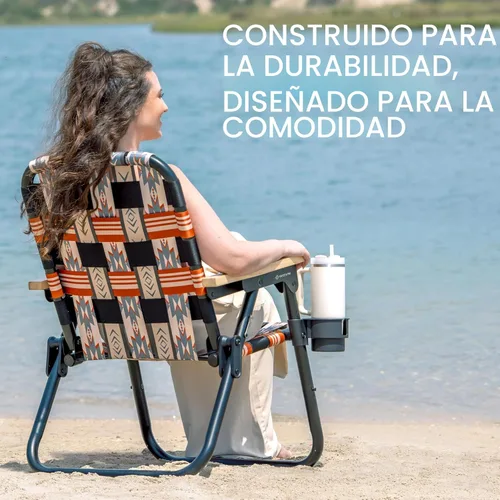 Miniatura 5 de GoSports WOVN - Silla de playa tipo mochila – 9 estilos disponibles – Silla de camping plegable de primera calidad Mesa