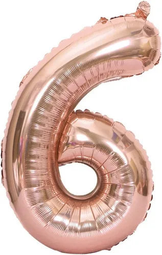 Miniatura 9 de Globo de oro rosa número 1, 40 pulgadas