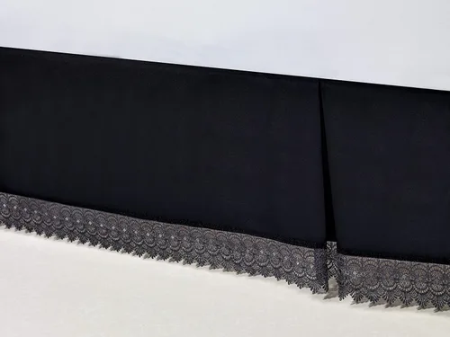 Miniatura 10 de Elegant Comfort ™ Plataforma de microfibra suave y sedosa con flecos de encaje, resistente a las arrugas y a la decoloración con caída de 15 pulgadas