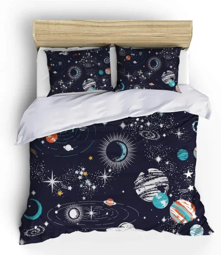 Miniatura 10 de Juego de ropa de cama de béisbol para niños, juego de edredón de bandera estadounidense con temática deportiva, tamaño individual, decoración