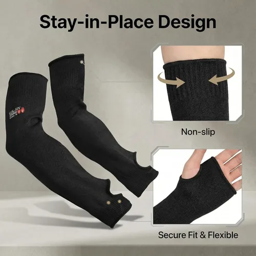 Miniatura 4 de Protectores de brazos para piel fina y moretones, mangas resistentes a cortes para hombres y mujeres, mangas de agricultor de nivel A5