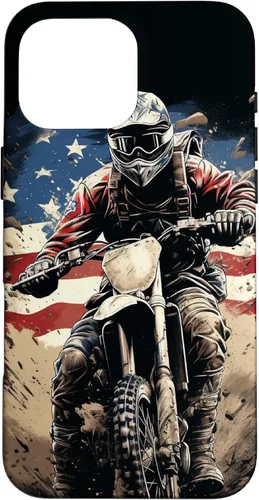 Miniatura 19 de Dirt Bike American Flag Motocross Enduro Biker 4th of July Case for iPhone 17