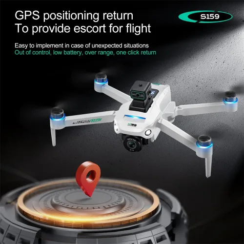 Miniatura 3 de Drone GPS con cámara EIS 8K UHD para adultos, 5G WiFi FPV RC Quadcopter con motores sin escobillas, posicionamiento de flujo óptico, evitación