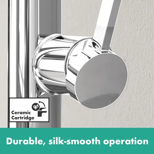Miniatura 5 de hansgrohe Finoris 76063821 - Grifo moderno para lavabo de baño de 1 manija y 1 orificio de 10 pulgadas de alto, níquel cepillado, 76063821 cepillado