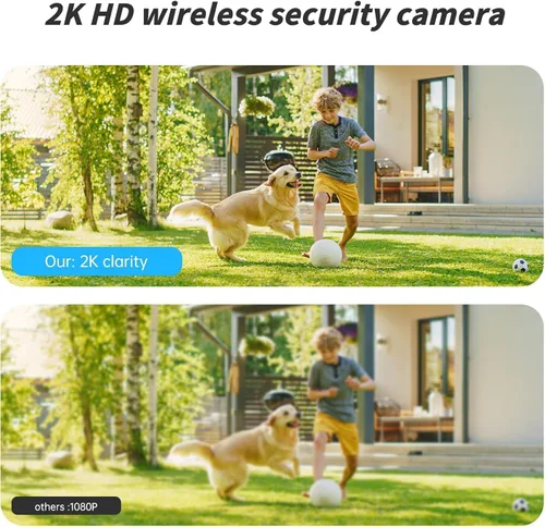 Miniatura 5 de Chpuss Cámaras de seguridad inalámbricas para exteriores, cámara WiFi alimentada por batería 2K con detección de movimiento AI, foco y alarma