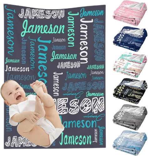 Miniatura 21 de Mantas de bebé personalizadas para niñas y niños, regalos personalizados para bebés, niñas y niños