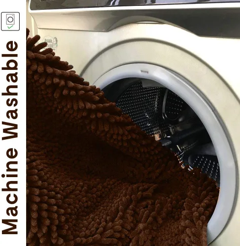 Miniatura 4 de Tapete de baño marrón de 20 x 31 pulgadas, tapete para entrada a casa, cama de mascotas, tapete de felpilla lanudo para mascotas, tapete de área