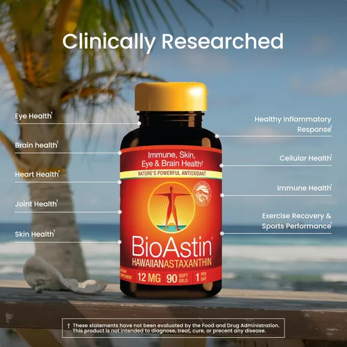 Miniatura 3 de Nutrex Hawaii BioAstin Astaxantina hawaiana - 12 mg, 60 gomitas - Suplemento antioxidante premium directo de granja para apoyar la salud
