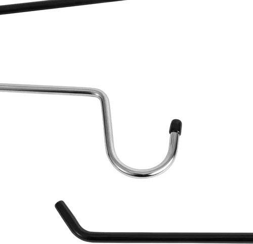 Miniatura 6 de VASLIM Perchas extra anchas para cortinas y mantas, revestidas en vinilo negro resistente y antideslizante - Soporta hasta 40 libras - Ideal