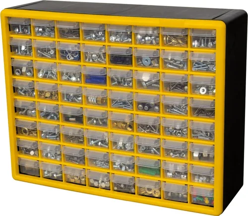 Miniatura 9 de Akro-Mils 10164 - Gabinete de almacenamiento de 64 cajones de plástico para organización de garaje, organizador de cuentas, almacenamiento
