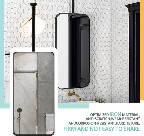 Miniatura 4 de Espejo decorativo flotante para baño, espejo colgante de techo, espejos de maquillaje para el hogar o el hotel, vestidores, con marco de metal