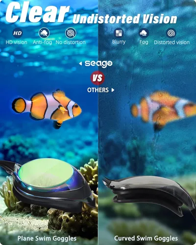 Miniatura 3 de Seago 2 Pack Swimming Goggles Anti-fog Anti-UV Silicone Swim Goggles Adult Women Men Rosa y doradoPINK & GOLD)