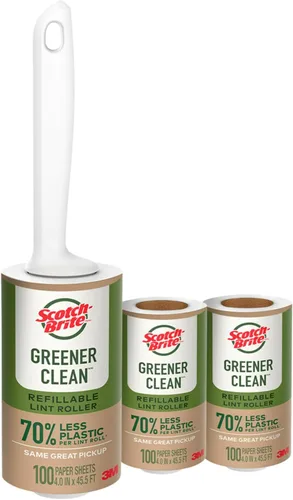 Scotch-Brite Greener Clean - Rodillo de pelusa reutilizable para ropa, muebles y pelo de mascotas, ordenar telas con un removedor de pelusa más