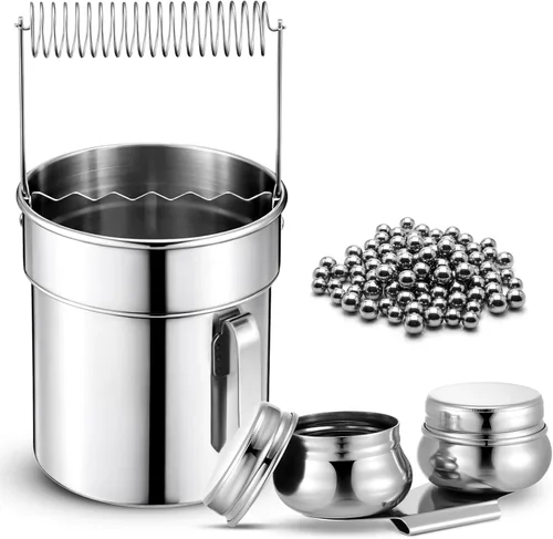 Juego de 2 limpiadores de pinceles de acero inoxidable con doble inmersión para paleta, cepillo de pintura portátil para kits de limpieza de aceite