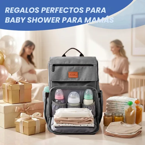 Miniatura 2 de PILLANI - Mochila grande para llevar pañales de bebé, para viajar, cambiador incluido, producto esencial para recién nacidos, artículos para mamá