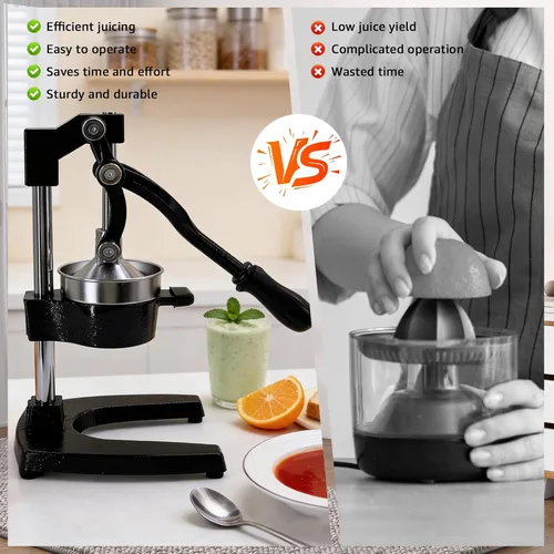 Miniatura 6 de Exprimidor manual de frutas - Exprimidor manual de frutas – Exprimidor de cítricos de hierro fundido sin esfuerzo para el hogar – Acero inoxidable