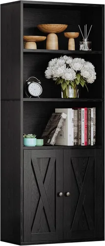 Miniatura 8 de IRONCK Estanterías y librerías industriales con puertas de 11.8 pulgadas de profundidad, estanterías de pie con 5 niveles de almacenamiento, muebles