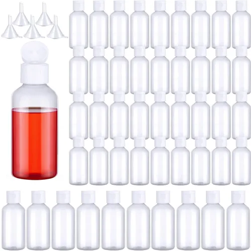 Miniatura 12 de Eccliy 100 Pack 2 oz Plastic Bottles Travel Lotion Bottle Squeeze Container Plastic Bottles with Caps Small Travel Empty Refillable Toiletry