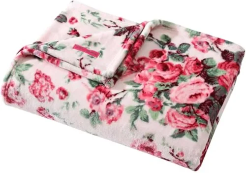 Miniatura 35 de Betsey Johnson - Manta para sofá o cama, manta súper suave y extragrande de aspecto audazmente mullido (corazón punteado rosa, 50" x 70")