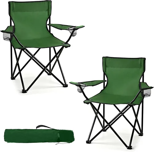 Miniatura 9 de WEIDIORME Paquete de 2 sillas de campamento ligeras para adultos y adolescentes, sillas portátiles plegables de capacidad de 250 libras con bolsa