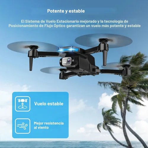 Miniatura 4 de Drone con cámara 1080P - Cuadricóptero plegable con control de gestos, giro 3D, inicio de una tecla, parada de emergencia, 2 baterías, más fácil