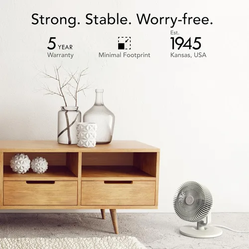 Miniatura 6 de Vornado Ventilador de mesa REFRESH 8 con almohadillas de aroma de aromaterapia, base giratoria, fácil de limpiar, 3 ajustes de velocidad