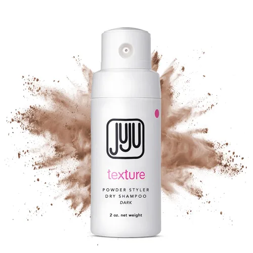 Juju Styling Texture Powder & Travel Size Champú seco para mujeres y hombres, bomba de 2 onzas (oscuro), champú seco sin aerosol para mujeres,