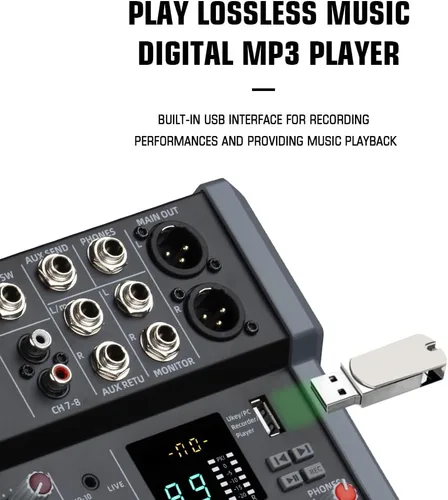 Miniatura 4 de Mezclador profesional de la serie B para grabación de DJ Stage Karaoke aplicación de música con unidad USB para entrada de grabación de computadora