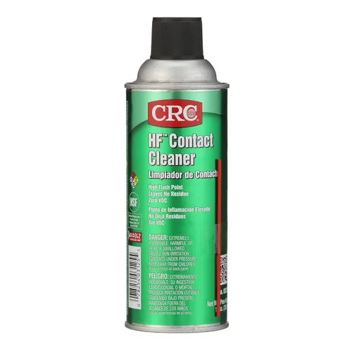 CRC Limpiador de contacto HF 03125 – 11 WT OZ, transparente, limpiador electrónico, adecuado para aplicaciones de puntos de inflamación superiores