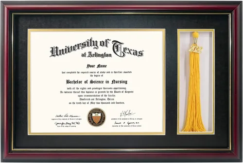 Miniatura 22 de GraduationMall Marco de fotos y diploma negro de 11 x 19 pulgadas para certificado de 8.5 x 11, imagen de 5 x 7, vidrio templado, paspartú doble