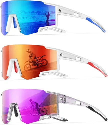 Miniatura 8 de KALIYADI Gafas de sol deportivas para hombre, polarizadas, gafas de sol para mujer, gafas de sol para correr con UV400 para pesca y ciclismo