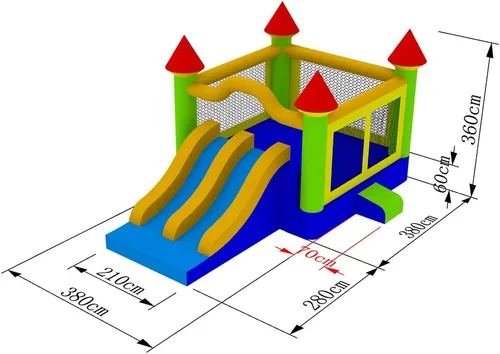 Miniatura 6 de Cloud 9 - Castillo de doble diapositiva de grado comercial 100% PVC y ventilador