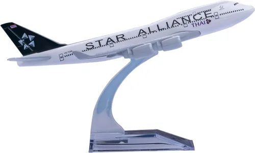 1:400 Modelo Star Alliance 747 Plano de aleación fundido a troquel para regalo, decoración del hogar y de la oficina