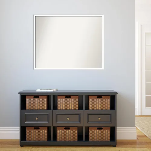 Miniatura 178 de Amanti Art Espejo de baño blanco para sobre el fregadero, 32 x 45 pulgadas, espejo de tocador rectangular blanco esbelto, marco de madera moderno
