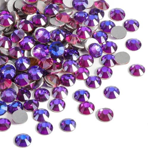 Miniatura 17 de Beadsland 2880 piezas de diamantes de imitación de cristal con reverso plano, gemas redondas para decoración de uñas y manualidades, cristal, SS16