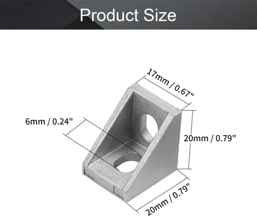 Miniatura 2 de MroMax Soporte de ángulo interior de aleación de aluminio, soporte de junta interior adecuado para perfil de extrusión de aluminio serie 2020, 10