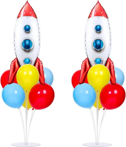 Miniatura 38 de Kit de soporte para globos de fiesta de fútbol 2 juegos con 2 globos de rugby de aluminio tipo bola, centro de mesa temático de fútbol para mesas