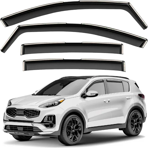 Deflectores de ventana tintados ahumados en canal, deflectores para ventilación lateral de ventana, protectores de lluvia compatibles con Sportage