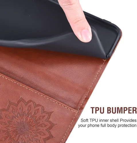 Miniatura 6 de Asuwish Funda de teléfono para Samsung Galaxy A13 LTE 4G con protector de pantalla de vidrio templado y funda delgada de cuero, soporte