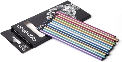 Miniatura 2 de Art Supplies Juego de lápices de grafito y carbón para estudiantes y artistas 12 lápices metálicos